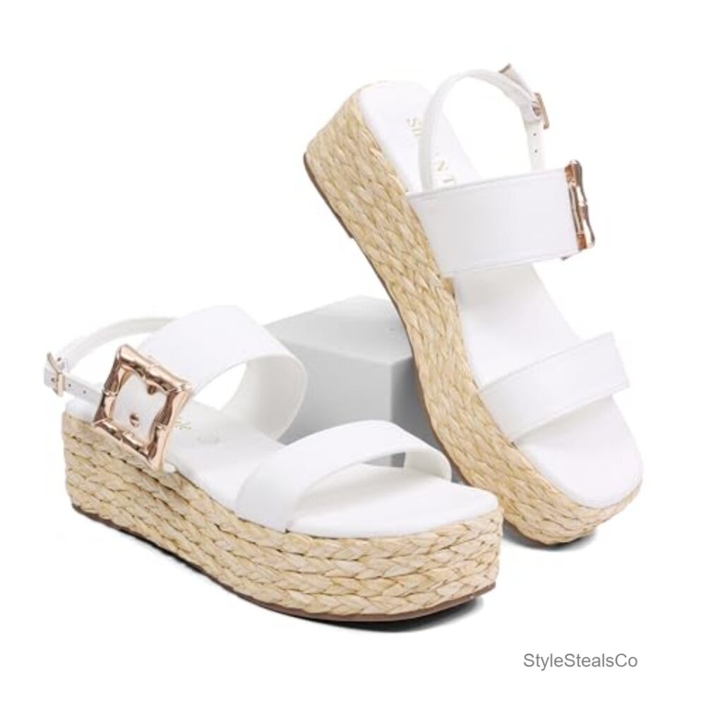 Platform Espadrille Sandals Adjustable Ankle Stra… - image 3
